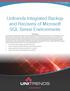 Unitrends Integrated Backup and Recovery of Microsoft SQL Server Environments