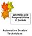 Job Roles and Responsibilities in Canada. Automotive Service Technicians