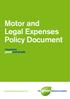Motor and Legal Expenses Policy Document