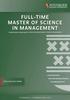 FULL-TIME MASTER OF SCIENCE IN MANAGEMENT