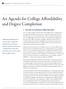 An Agenda for College Affordability and Degree Completion