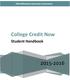Mid-Willamette Education Consortium. College Credit Now. Student Handbook