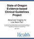 State of Oregon Evidence-based Clinical Guidelines Project