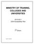 MINISTRY OF TRAINING, COLLEGES AND UNIVERSITIES