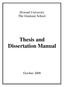 Howard University The Graduate School. Thesis and Dissertation Manual