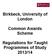 Birkbeck, University of London. Common Awards Scheme. Regulations for Taught Programmes of Study 2013/14