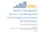 Master of Management Science in the Management of Technology and Innovation Self Study Report