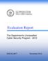 U.S. Department of Energy Office of Inspector General Office of Audits & Inspections. Evaluation Report