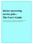 doctor answering service jobs : The User's Guide