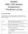 NCPACE ENGL 1301 Syllabus Composition I The Writer s Circle