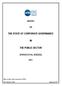 THE STATE OF CORPORATE GOVERNANCE THE PUBLIC SECTOR
