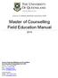 Master of Counselling Field Education Manual