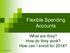 Flexible Spending Accounts. What are they? How do they work? How can I enroll for 2014?