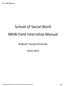 School of Social Work MSW Field Internship Manual