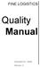 FINE LOGISTICS. Quality Manual. Document No.: 20008. Revision: A