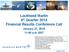 Lockheed Martin 4 th Quarter 2014 Financial Results Conference Call