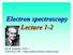 Electron spectroscopy Lecture 1-21. Kai M. Siegbahn (1918 - ) Nobel Price 1981 High resolution Electron Spectroscopy