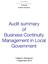 Audit summary of Business Continuity Management in Local Government