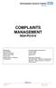 COMPLAINTS MANAGEMENT NGH/PO/016
