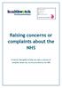 Raising concerns or complaints about the NHS