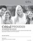 Critical PROVIDER FIELD UNDERWRITING GUIDE & RATE BOOK