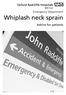Emergency Department. Whiplash neck sprain. Advice for patients