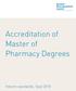Accreditation of Master of Pharmacy Degrees
