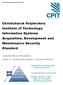 Christchurch Polytechnic Institute of Technology Information Systems Acquisition, Development and Maintenance Security Standard