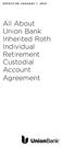 Effective January 1, 2015. All About Union Bank Inherited Roth Individual Retirement Custodial Account Agreement