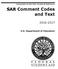 SAR Comment Codes and Text