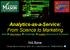 Analytics-as-a-Service: From Science to Marketing