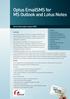 Optus EmailSMS for MS Outlook and Lotus Notes