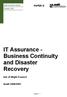 IT Assurance - Business Continuity and Disaster Recovery
