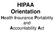 HIPAA Orientation. Health Insurance Portability and Accountability Act
