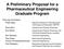 A Preliminary Proposal for a Pharmaceutical Engineering Graduate Program