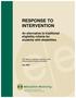 RESPONSE TO INTERVENTION