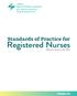 Standards of Practice for. Registered Nurses. Effective January 16, 2012. crnns.ca