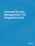 Cherwell Service Management 5.0 Integrations List