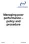 Managing poor performance policy and procedure