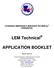 LEM Technical APPLICATION BOOKLET