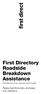 First Directory Roadside Breakdown Assistance First Directory Policy Number FD070104M