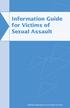 Information Guide for Victims of Sexual Assault