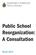 GOVERNMENT OF BERMUDA Ministry of Education. Public School Reorganization: A Consultation
