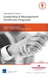 Leadership & Management Certificate Programs