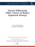 Factors Influencing SMEs Choice of Market Expansion Strategy