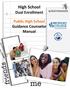 High School Dual Enrollment Public High School Guidance Counselor Manual