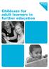 Childcare for adult learners in further education