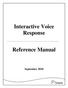 Interactive Voice Response. Reference Manual