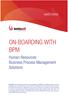 ON-BOARDING WITH BPM. Human Resources Business Process Management Solutions WHITE PAPER. ocurements solutions for financial managers