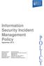 Information Security Incident Management Policy September 2013